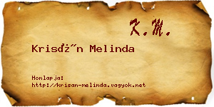 Krisán Melinda névjegykártya